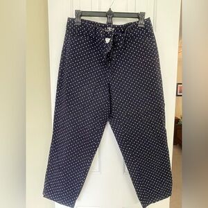LOFT women’s navy  Polka Dot crop Pants